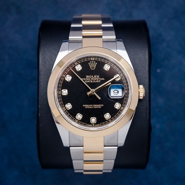 Rolex Datejust 41 - Steel & Yellow Gold - Black Diamonds - Oyster Brac - W/card