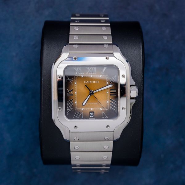 - Cartier Santos 40MM (wssa0064) Large - Brown Gradient - 2024 Card