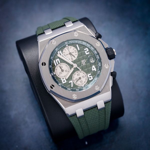 Audemars Piguet Royal Oak Offshore 42MM (26238ti.OO.a056ca.01) - Green Dial - Watch, Box, Card