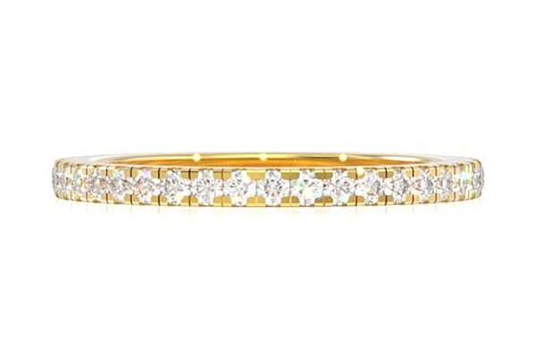 One Row Diamond Band 14k Solid Gold 0.25ctw