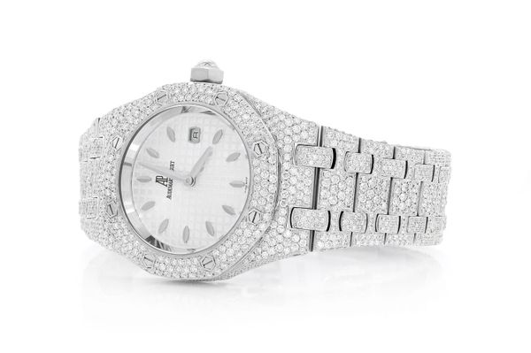 Audemars Piguet Ladies Steel 33MM Quartz - Fully Iced Out