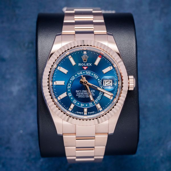 Rolex Sky Dweller 42MM (336935) - Rose Gold - Oyster Brac - Blue Dial - 2023 Card+WT & Box
