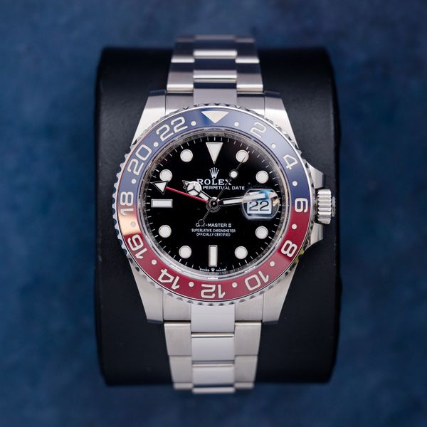 Rolex GMT-Master Ii Pepsi Black Dial On Oyster W/card Wt