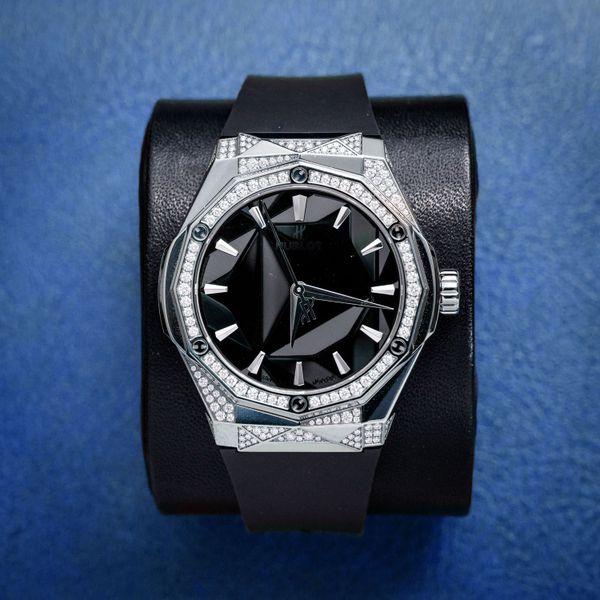 Hublot Classic Fusion Orlinski Ss *factory Diamonds* *.**ctw Black Strap W/card