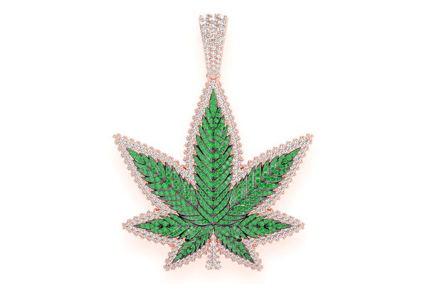 送料/関税無料【King Ice】Cannabis Leaf Pearl Necklace Cannabis Leaf Pearl Necklace | Cannabis Jewelry | King Ice