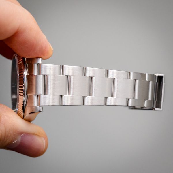 Rolex Air King (114234) Steel & White Gold - Oyster Brac - Silver Black Roman Diamond Dial - 2011 Card & Box