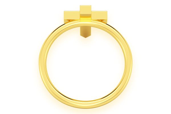 Cross Point Diamond Ring 14k Solid Gold 0.10ctw