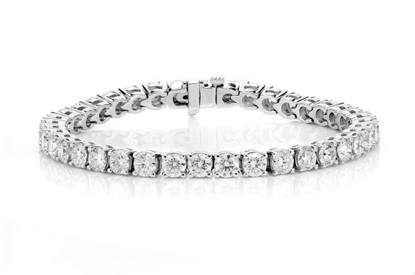 29 Pt Prong Set Diamond Tennis Bracelet 14k Solid Gold 12.00ctw