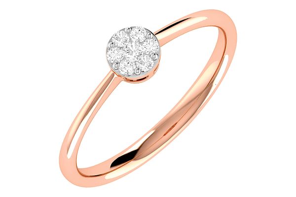 Round Cluster Diamond Ring 14k Solid Gold 0.10ctw