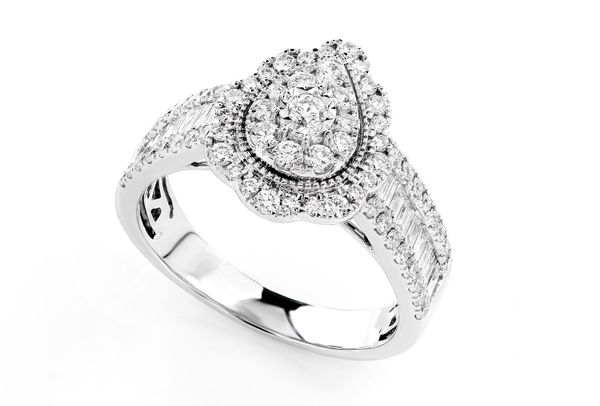 Icebox - 1.05ctw Floral Pear Cluster Baguette - Diamond