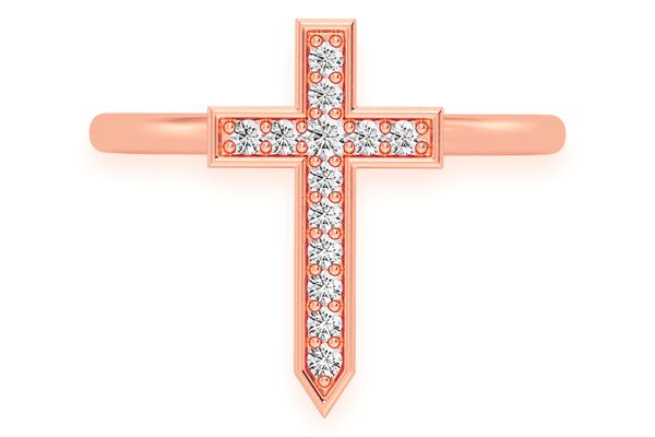 Cross Point Diamond Ring 14k Solid Gold 0.10ctw