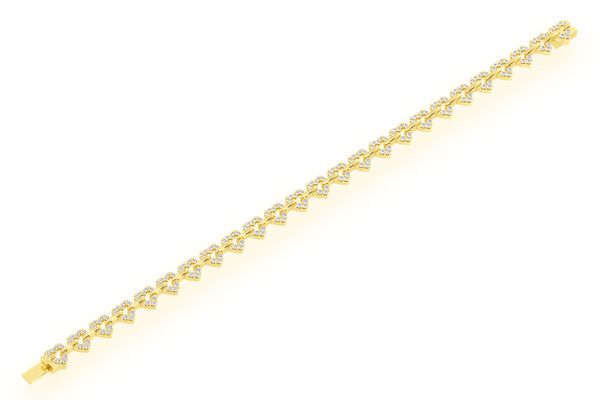 Heart Shape Diamond Bracelet 14k Solid Gold 2.35ctw