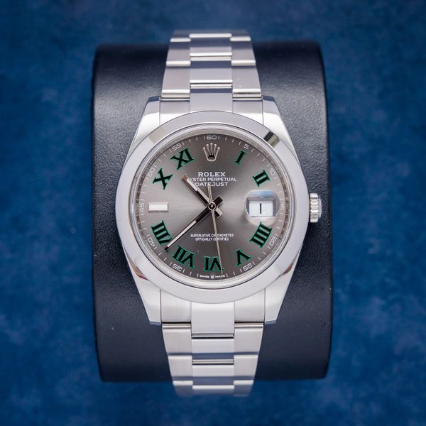 - Rolex Datejust 41MM (126300) Steel "Wimby Wimbledon Dial" - 2021 Card & Box - (sw792)
