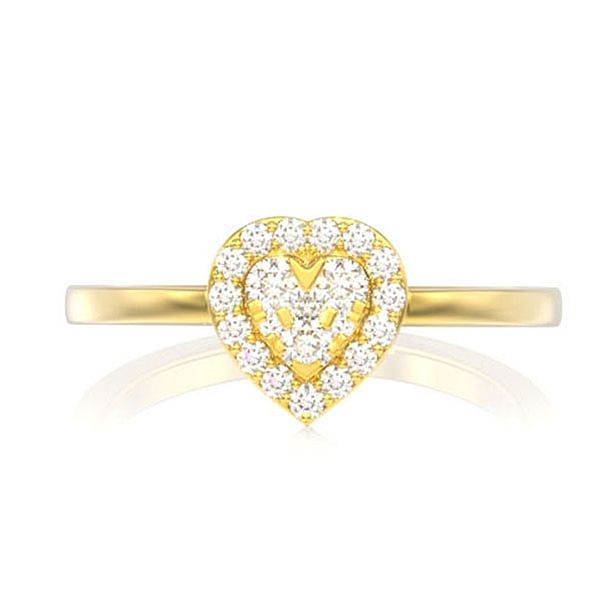 Mosaic Heart Diamond Ring 14k Solid Gold 0.25ctw