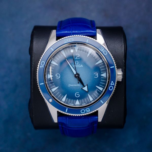 - Omega Co-axial Seamaster 300 41MM (234.30.41.21.03.002) 75th Anniversary Heritage Blue Leather - Watch & Box (sw631)