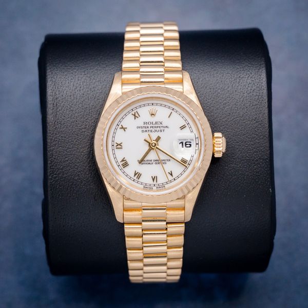 Rolex Datejust 26MM (69178) Yellow Gold Presidential - 1996 Production - White Roman Dial - Watch & Box