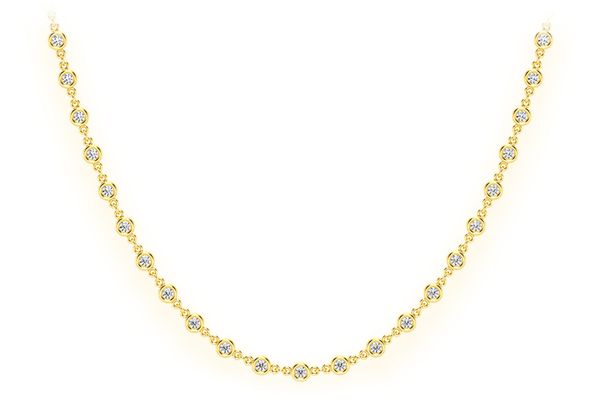 Eternity Round Bezel Set Diamond Necklace 14k Solid Gold 2.66ctw