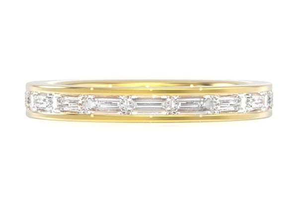 One Row Baguette Channel Diamond Band 14k Solid Gold 0.65ctw