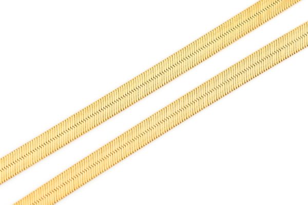 送料税込【King Ice】8MM THICK HERRINGBONE CHAIN (3色6サイズ) 8mm Thick Gold Herringbone Chain | Hip Hop Jewelry – King Ice