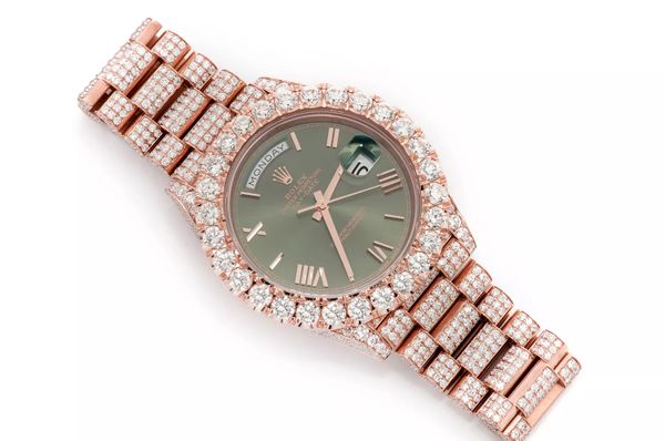 Rolex Day Date 40MM 18k Rose Gold (228235) - 22.96ctw Fully Iced Out