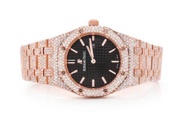 Audemars Piguet Royal Oak 33MM 18k Rose Gold - Fully Iced Out