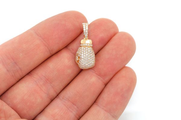 Icebox - Boxing Glove Diamond Pendant 14k Solid Gold 3.50ctw