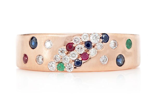 Icebox - Scattered Cluster Multi Gem And Diamond Band Ring