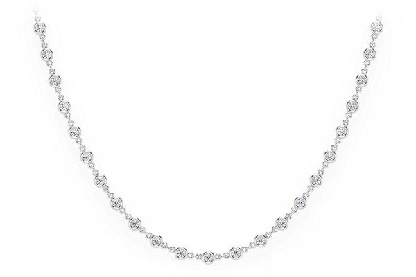 Eternity Round Bezel Set Diamond Necklace 14k Solid Gold 2.66ctw