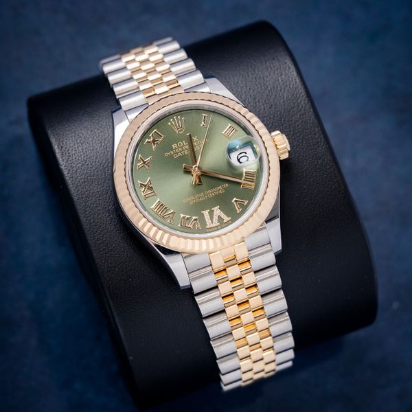 Rolex Datejust 31MM (278273) - Steel & Yellow Gold - Olive Green Diamond VI Dial - Jubilee Brac - 2020 Card+WT & Box