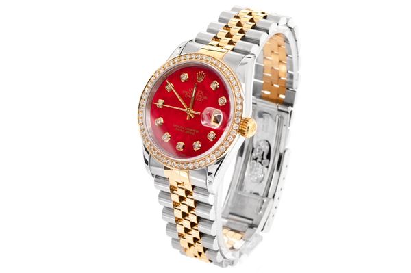 Rolex - Datejust 36 - 16233 - Steel & Gold - Custom Diamond Bezel & Dial - (500-06006)