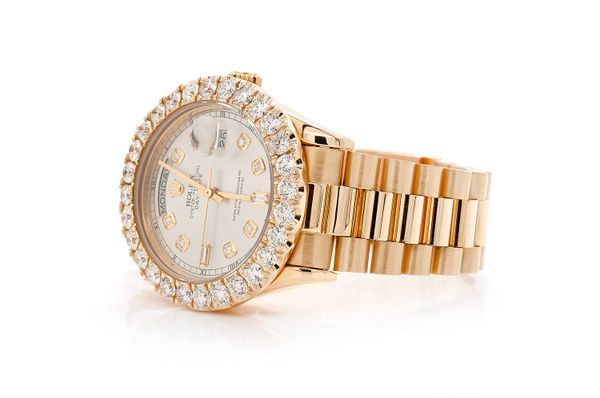 Rolex Day Date 36MM 18k Yellow Gold (18038) - 5.50ctw Diamond Bezel