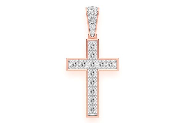 Miracle Set Cross Diamond Pendant 14k Solid Gold 0.25ctw