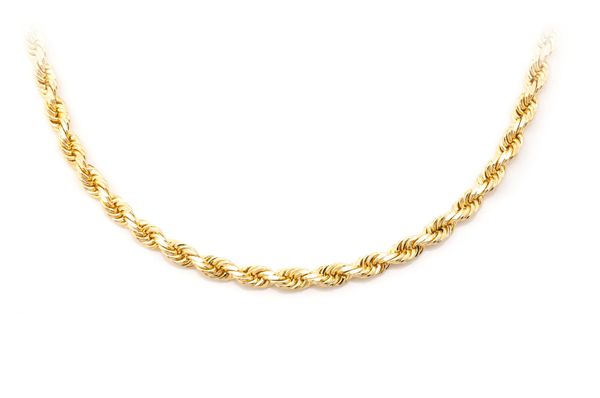 3.5MM Rope 14k Solid Gold Chain