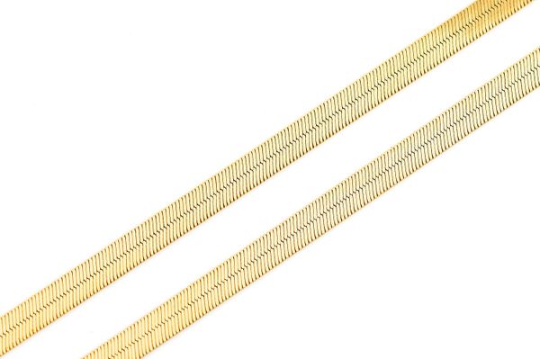送料関税込【King Ice】3mm THIN HERRINGBONE CHAIN☆国内発送♪ Icebox - 3.5MM Herringbone 14k Solid Gold Chain 18in