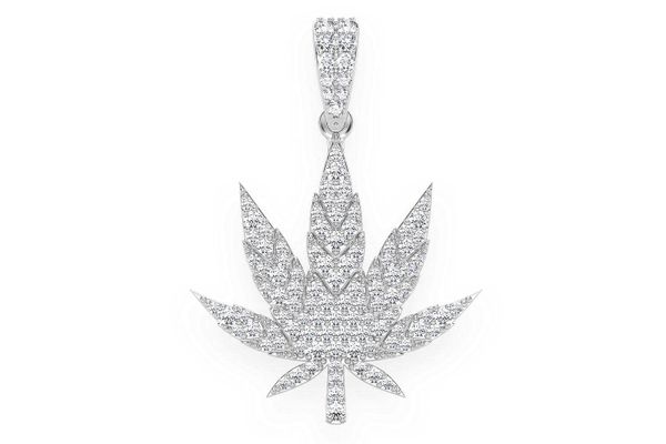 送税込【King Ice】GRANDMASTER CANNABIS LEAF NECKLACE☆国内発 Icebox - Cannabis Leaf Diamond Pendant 14k Solid Gold 1.60ctw