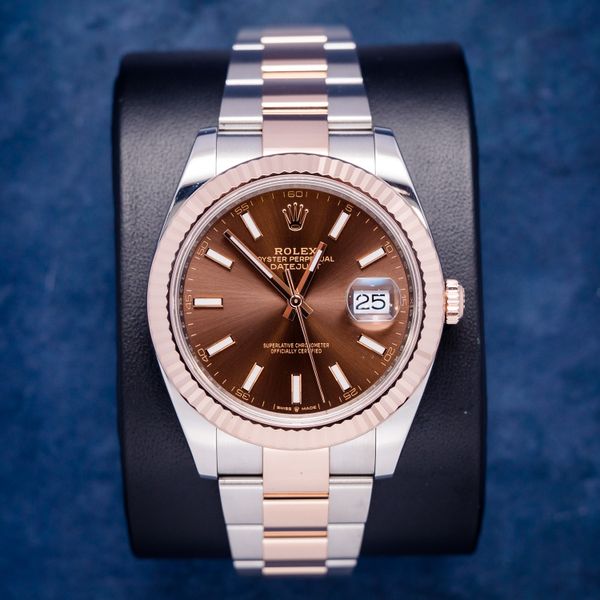 Rolex Datejust 41MM (126331) - Steel & Rose Gold - Oyster Bracelet - Chocolate Index Dial - 2024 Card & Box