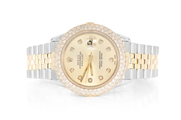 Rolex Datejust 36MM 18k Yellow Gold & Steel (16233) - 4.25ctw Diamond Bezel