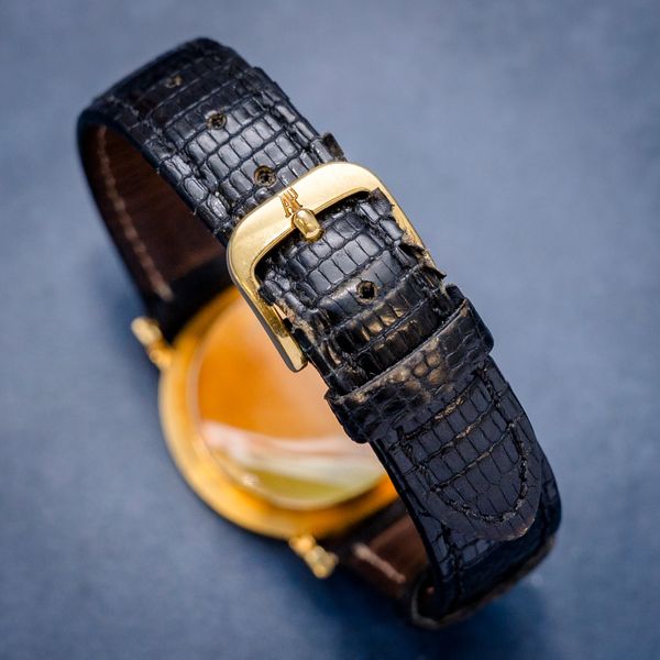 Audemars Piguet Extra Flat (14273BA) Yellow Gold Leather Strap - 31MM Watch - White Roman "Spider Dial" - OG Buckle W/ AM Strap - & Original Tag