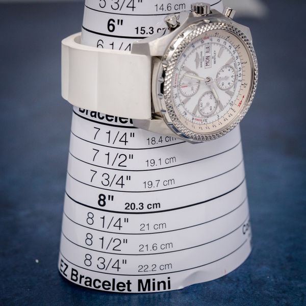 Breitling Bentley 44MM (a13363) White Rubber Strap - Deployant Buckle - Watch & Cosc Paper (sw786)