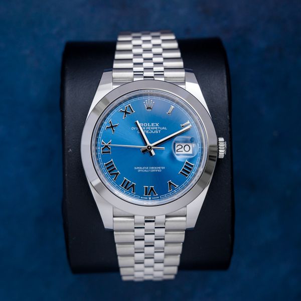 - Rolex Datejust 41MM (126300) - Steel - Blue Roman - Jubilee Brac - 2024 Card+WT