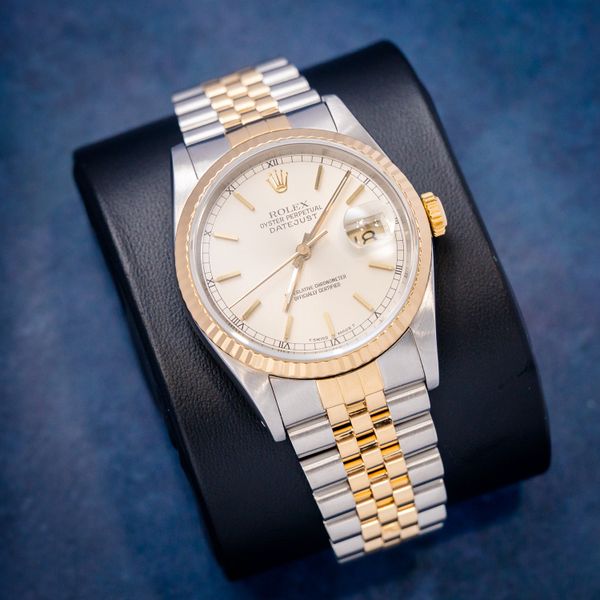 Rolex Datejust 36MM (16233) Steel & Yellow Gold - Ivory Stick - Watch & Box