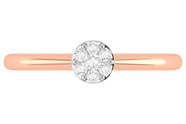 Round Cluster Diamond Ring 14k Solid Gold 0.10ctw