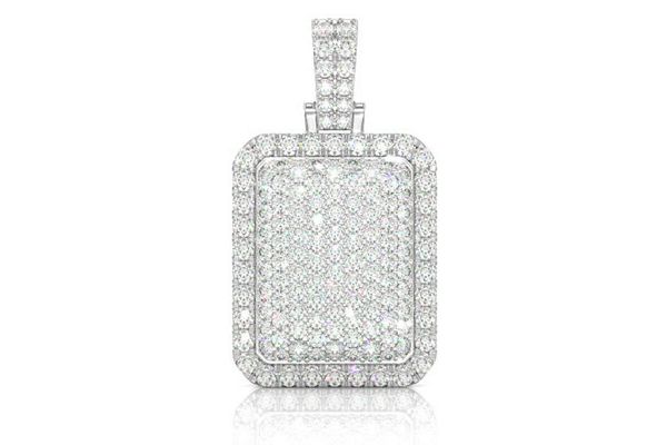 Pillow Double Layer Diamond Pendant 14k Solid Gold 6.75ctw