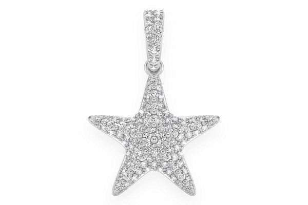 Starfish Diamond Pendant 14k Solid Gold 0.50ctw