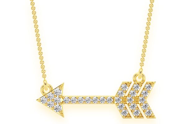 Arrow Diamond Pendant 14k Solid Gold 0.15ctw