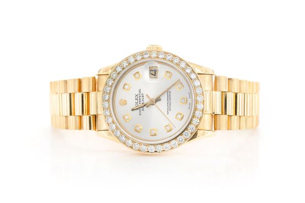 Rolex Presidential 31MM 18k Yellow Gold (68278) - 1.60ctw Diamond Bezel