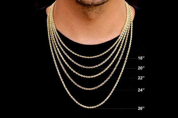 3.5MM Rope 14k Solid Gold Chain