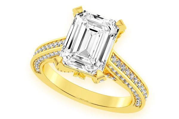 Chant - 3.00ct Emerald Cut Solitaire - Knife Edge - Diamond Engagement Ring - All Natural