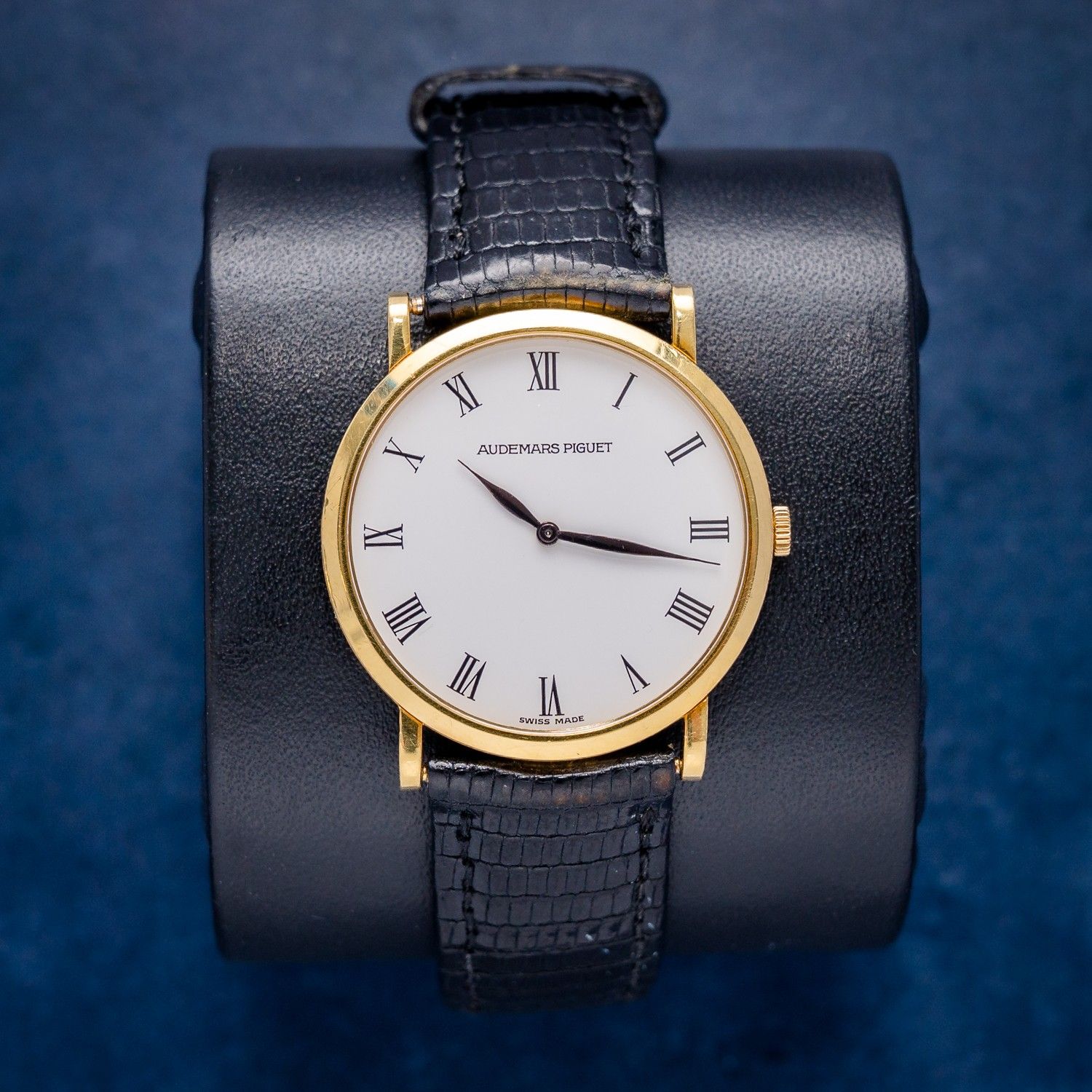 Audemars Piguet Extra Flat (14273BA) Yellow Gold Leather Strap - 31MM Watch - White Roman "Spider Dial" - OG Buckle W/ AM Strap - & Original Tag