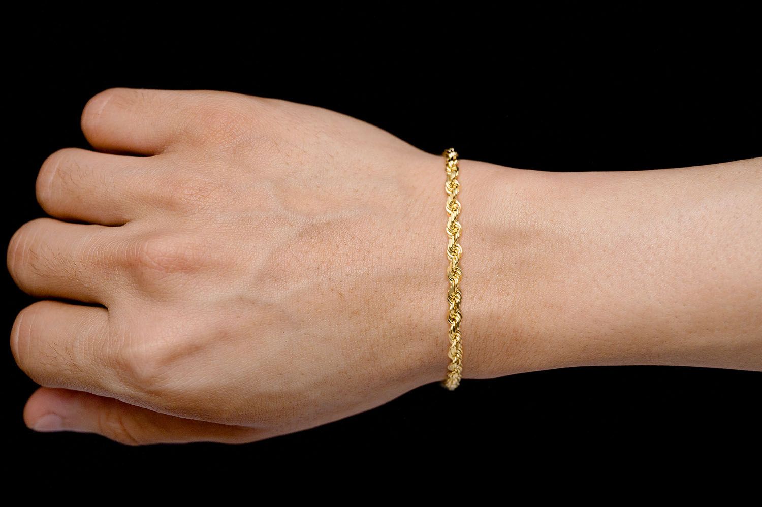 送料税込【King Ice】4MM 14K GOLD ROPE DOOKIE BRACELET 国内発 4mm Tennis Bracelet | Hip Hop Jewelry | King Ice
